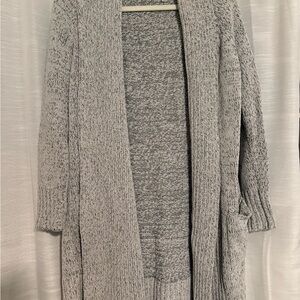 Chic Gray Open Front Cardigan